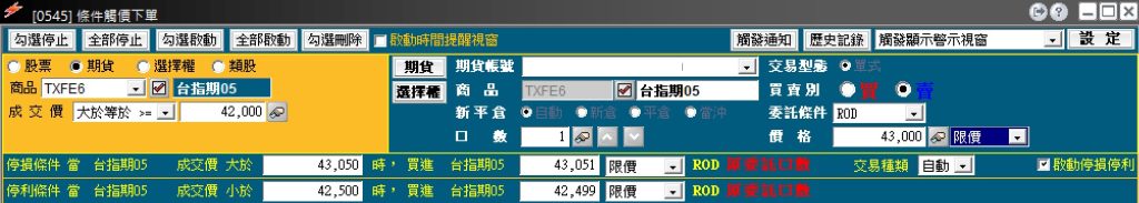 康和e閃電母子單-設定停損停利